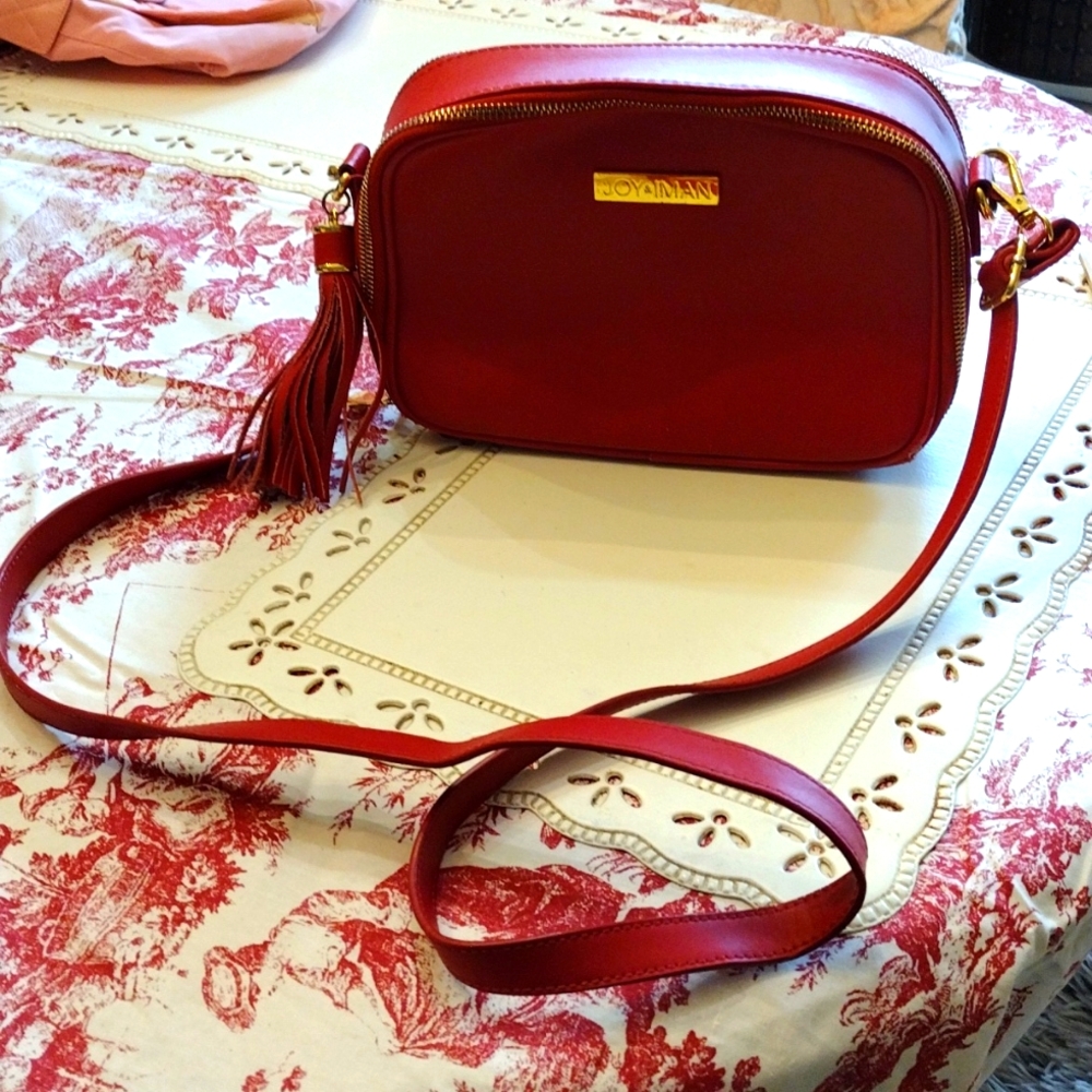 Joy And Iman Small Red Leather Bag